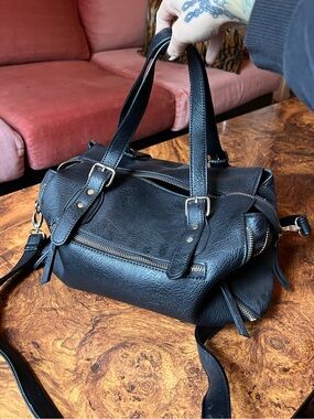 Big Black Faux Leather Bag